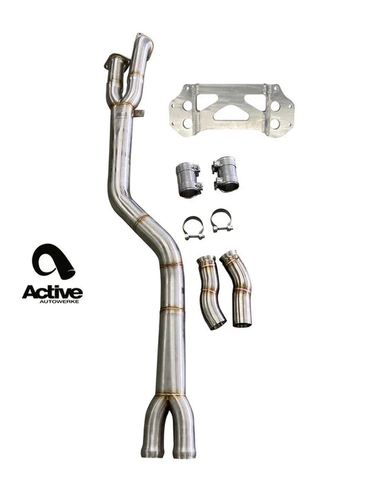 Kies-Motorsports Active Autowerke Active Autowerke G80/G82 M3/M4 Signature Single Mid-Pipe w/ G-Brace | Kies Motorsports