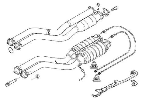Kies-Motorsports Active Autowerkes Active Autowerke BMW E46 M3 Exhaust SECTION 1 with 100 CELL Hi Flow Catalysts by BMW Tuner