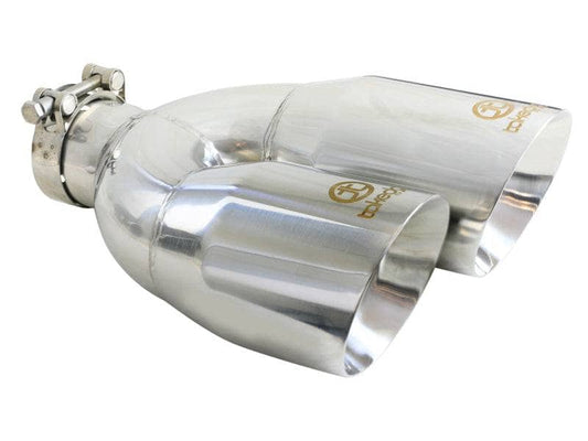 Kies-Motorsports aFe aFe Takeda 2.5in 304 Stainless Steel Clamp-on Exhaust Tip Drivers Side 2.5in Inlet 4inDual- Polished