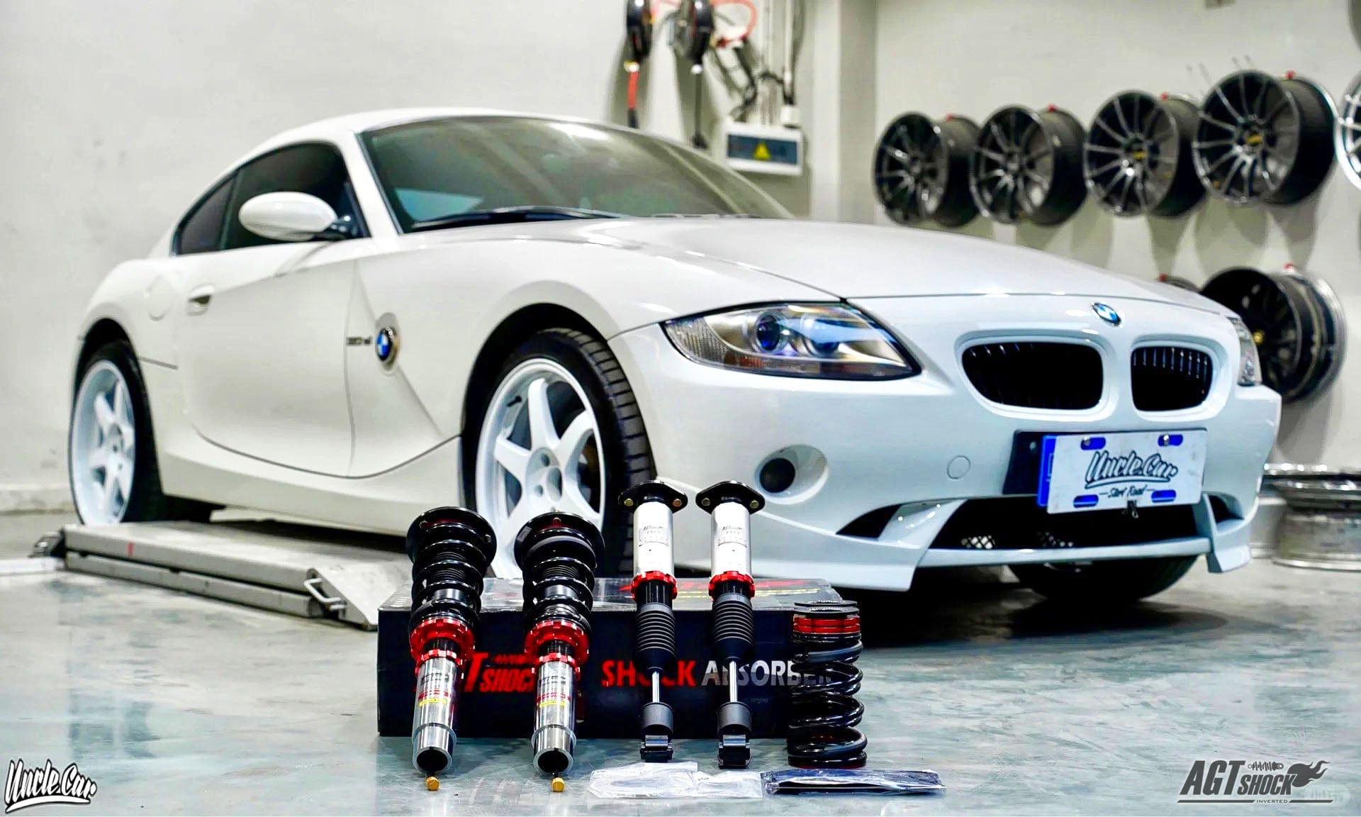 Kies-Motorsports AGT Shock AGT Shock 2003-2009 E85/E86 RWD Z4 Front Inverted Fork/Rear Flip-Front Spring Rate: 7K190 Rear Spring Rate: 8K160