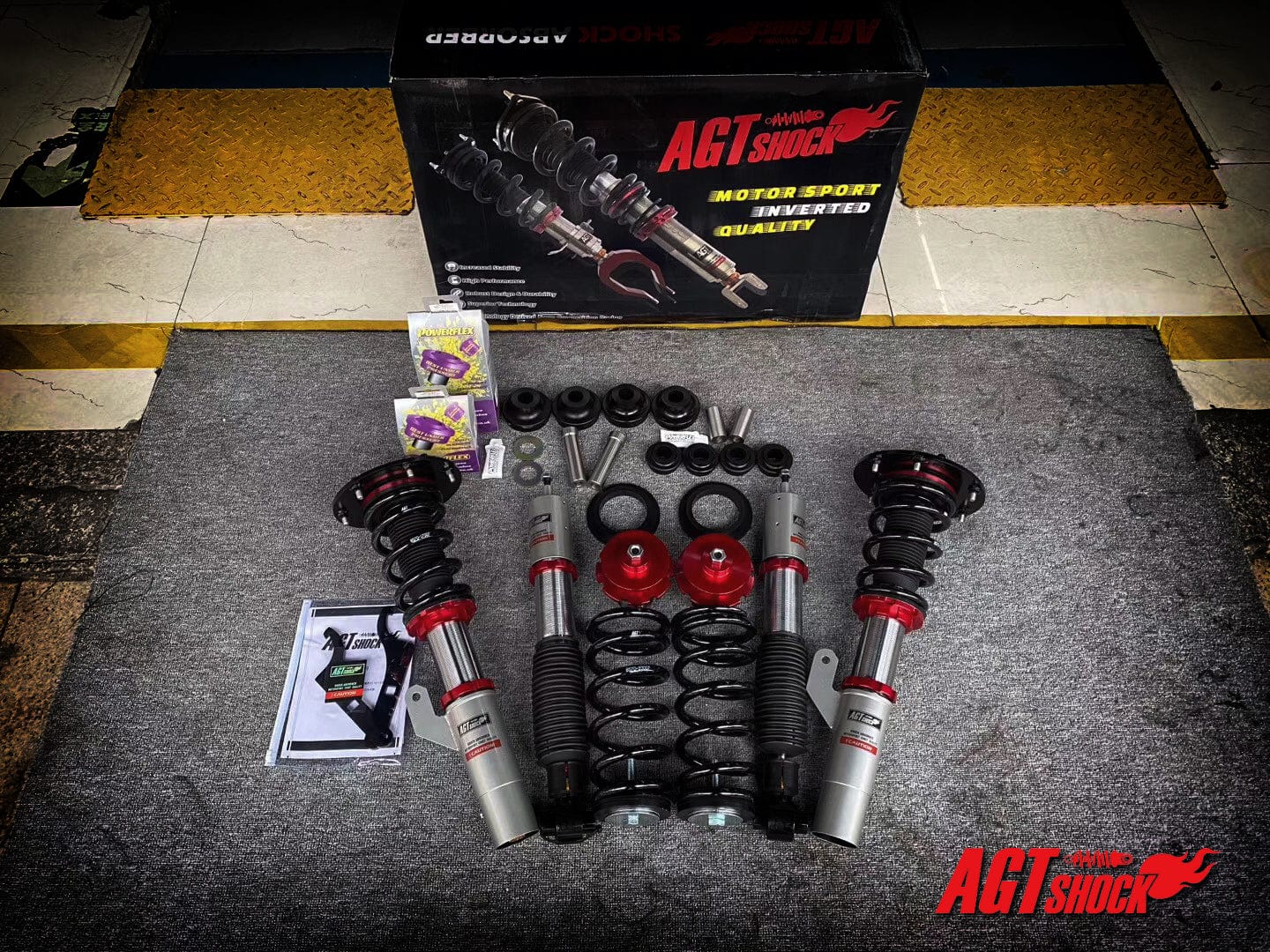 Kies-Motorsports AGT Shock AGT Shock 2012-2019 F30/F31 3 SERIES MK6 RWD Front/ Rear: Inverted Fork-Front Spring Rate: 6K180 Rear Spring Rate: 8K230