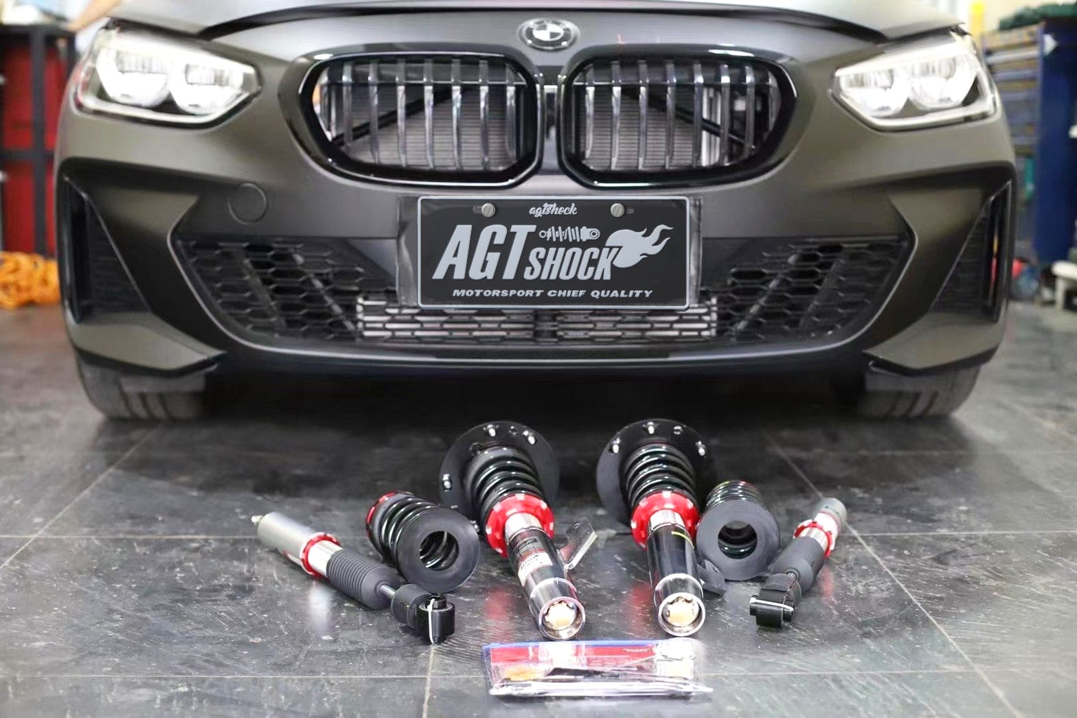 Kies-Motorsports AGT Shock AGT Shock 2017+ F52 1 SERIES MK3 Front Inverted Fork/Rear Flip - Front Spring Rate: 6K180 Rear Spring Rate: 6K160