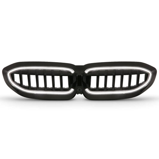 Kies-Motorsports ANZO Anzo 19-22 BMW 3 Series Black Housing Full LED Front Grille w/ Initiation & Running Light