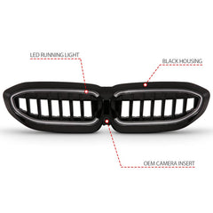 Kies-Motorsports ANZO Anzo 19-22 BMW 3 Series Black Housing Full LED Front Grille w/ Initiation & Running Light