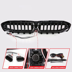Kies-Motorsports ANZO Anzo 19-22 BMW 3 Series Black Housing Full LED Front Grille w/ Initiation & Running Light