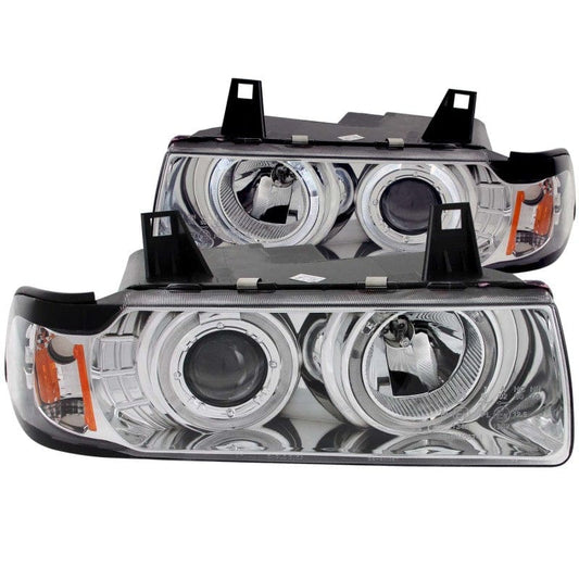 Kies-Motorsports ANZO ANZO 1992-1998 BMW 3 Series E36 Projector Headlights w/ Halo Chrome G2 1 pc