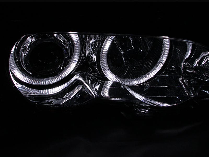 Kies-Motorsports ANZO ANZO 2000-2003 BMW 3 Series E46 Projector Headlights w/ Halo Chrome