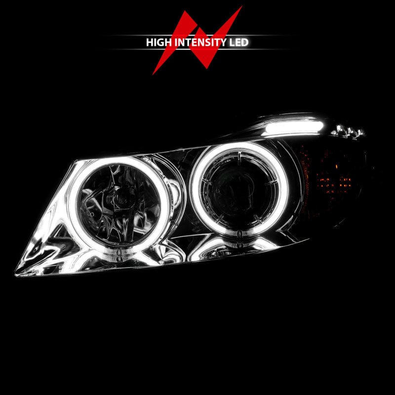 Kies-Motorsports ANZO ANZO 2006-2008 BMW 3 Series E90-E91 Projector Headlights w/ Halo w/ LED Bar Chrome (CCFL)