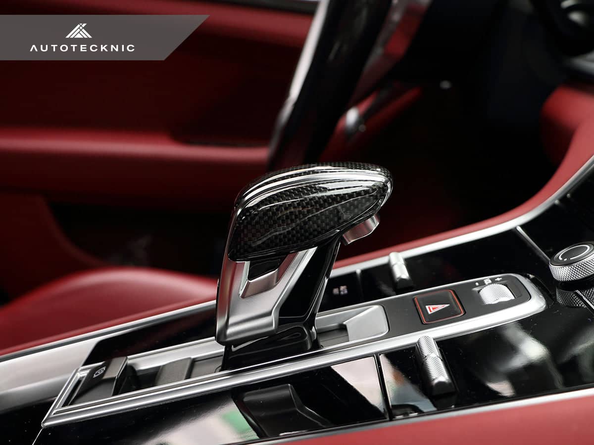 Kies-Motorsports AutoTecknic USA AutoTecknic Carbon Fiber Exclusive Design Shift Lever - Porsche 971 Panamera | 9Y0 Cayenne Porsche Panamera Models (971 & 971.2) / Satin Silver / No