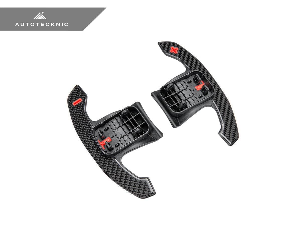 Kies-Motorsports AutoTecknic USA AutoTecknic Carbon Fiber Pole Position Shift Paddles - G87 M2 G87 M2 / Red Shift Indicators & Grip / Gloss Carbon Finish