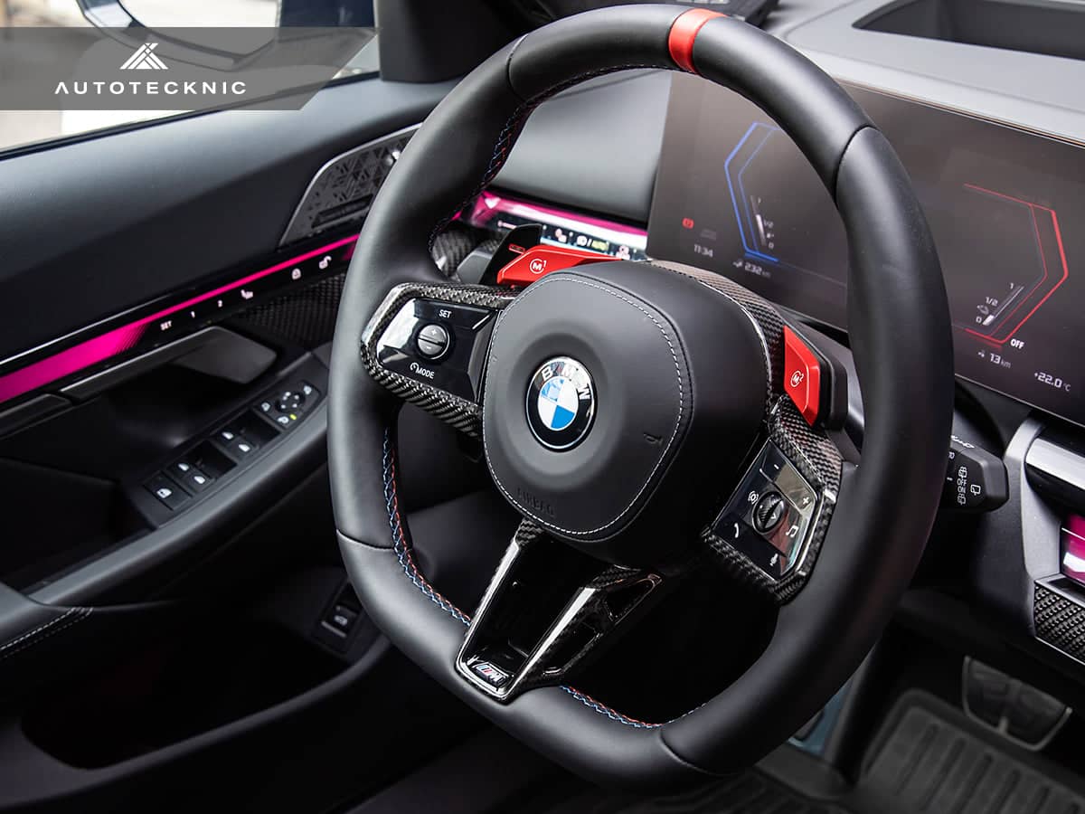 Kies-Motorsports AutoTecknic USA AutoTecknic Carbon Fiber Steering Wheel Trim - G90/ G99 M5