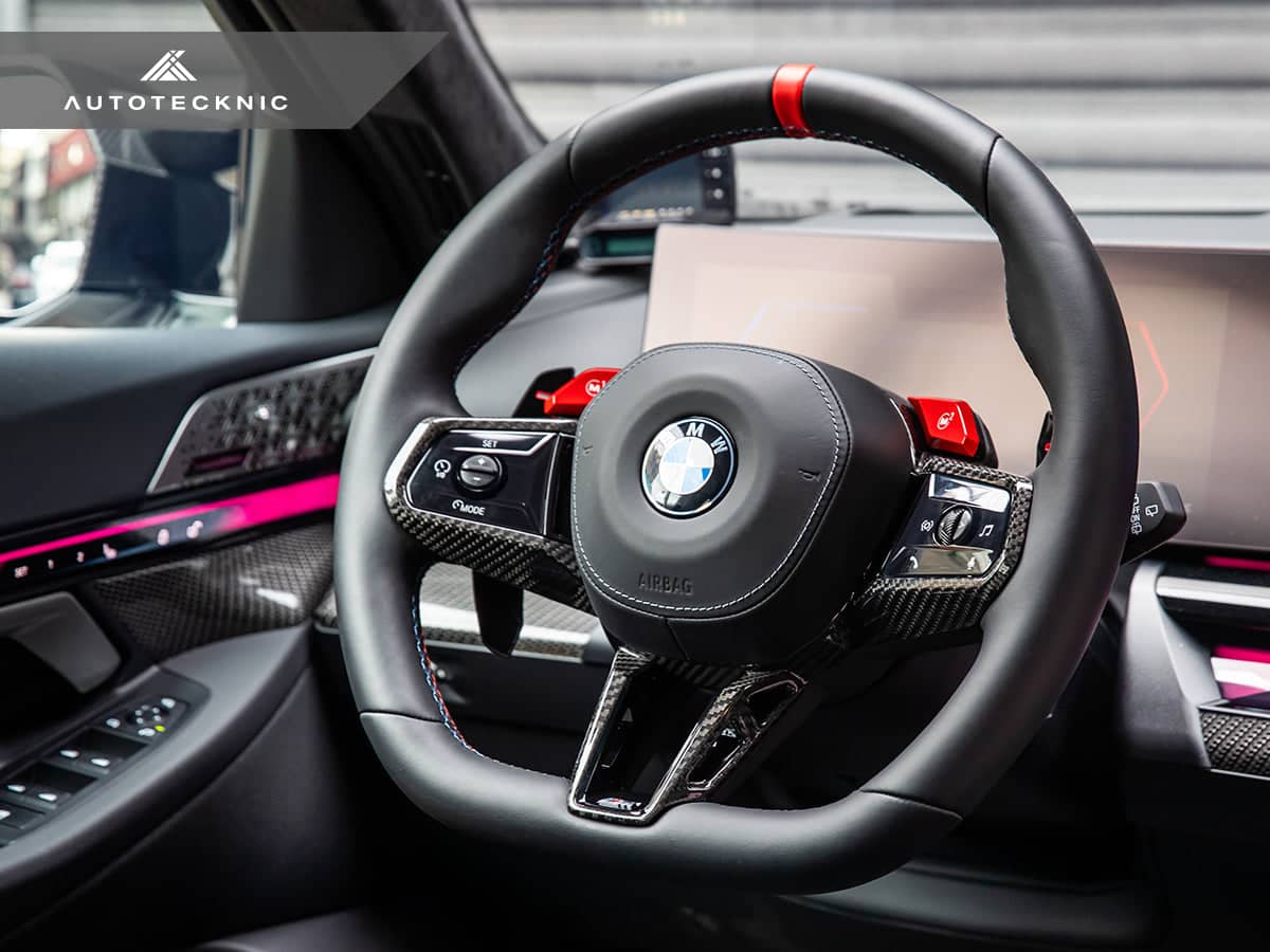 Kies-Motorsports AutoTecknic USA AutoTecknic Carbon Fiber Steering Wheel Trim - G90/ G99 M5