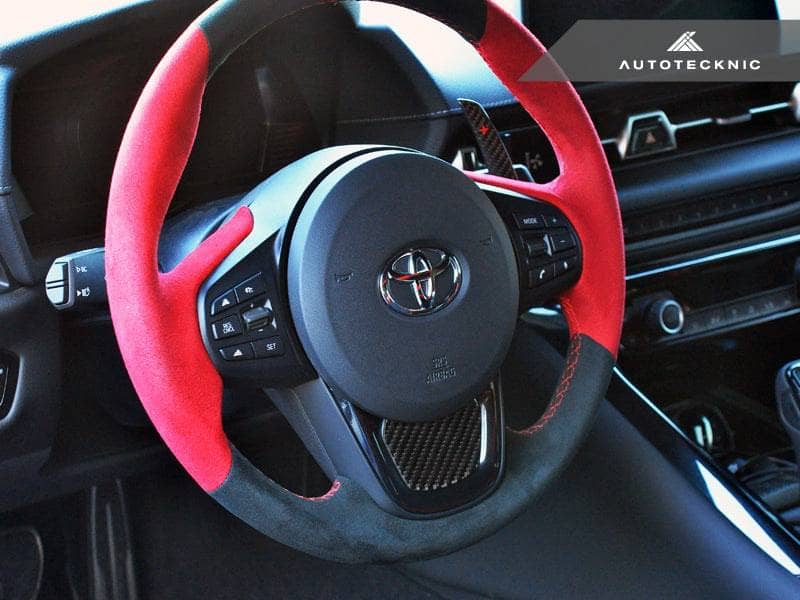 Kies-Motorsports AutoTecknic USA AutoTecknic Carbon Fiber Steering Wheel Trim Overlay - A90 Supra 2020-Up A90 Supra 2020-Up