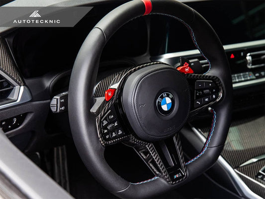 Kies-Motorsports AutoTecknic USA AutoTecknic Carbon LCI Steering Wheel Top Cover - G8X M2/ M3/ M4