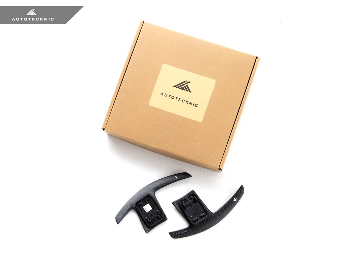 Kies-Motorsports AutoTecknic USA AutoTecknic Dry Carbon Battle Version Shift Paddles - G80 M3 | G82 M4 G80 M3 / White Shift Indicators / Matte Carbon Finish