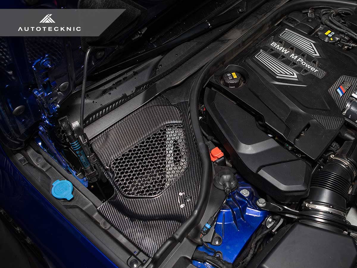 Kies-Motorsports AutoTecknic USA AutoTecknic Dry Carbon Engine Cowl Panel Trim Set - F90 M5