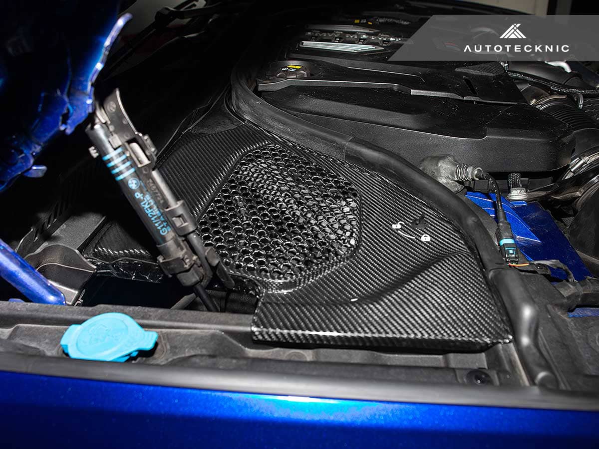 Kies-Motorsports AutoTecknic USA AutoTecknic Dry Carbon Engine Cowl Panel Trim Set - F90 M5