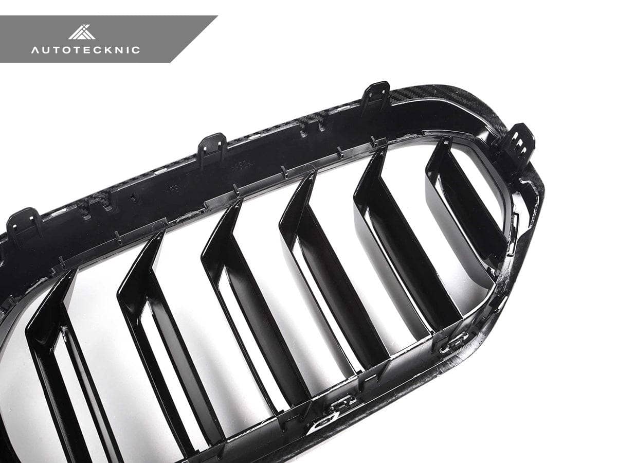 Kies-Motorsports AutoTecknic USA AutoTecknic Dry Carbon Fiber Dual-Slats Front Grilles - G30 5-Series LCI