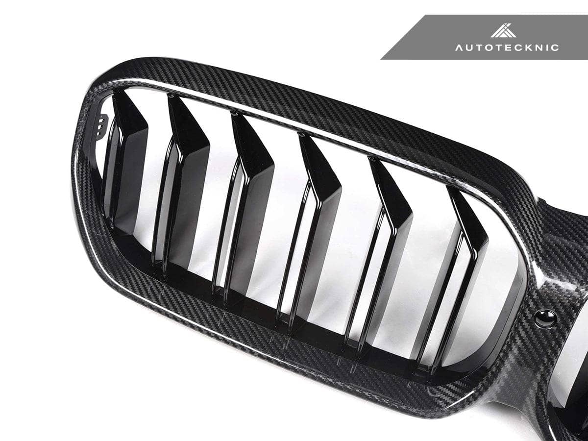 Kies-Motorsports AutoTecknic USA AutoTecknic Dry Carbon Fiber Dual-Slats Front Grilles - G30 5-Series LCI