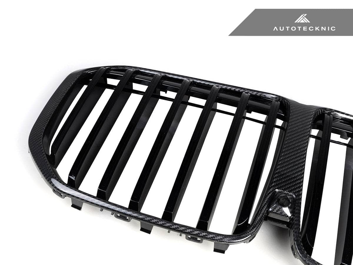 Kies-Motorsports AutoTecknic USA AutoTecknic Dry Carbon Fiber Front Grille - G07 X7 LCI G07 X7 LCI 2023-Up / Gloss Carbon Surrounds + Gloss Black Center Slats