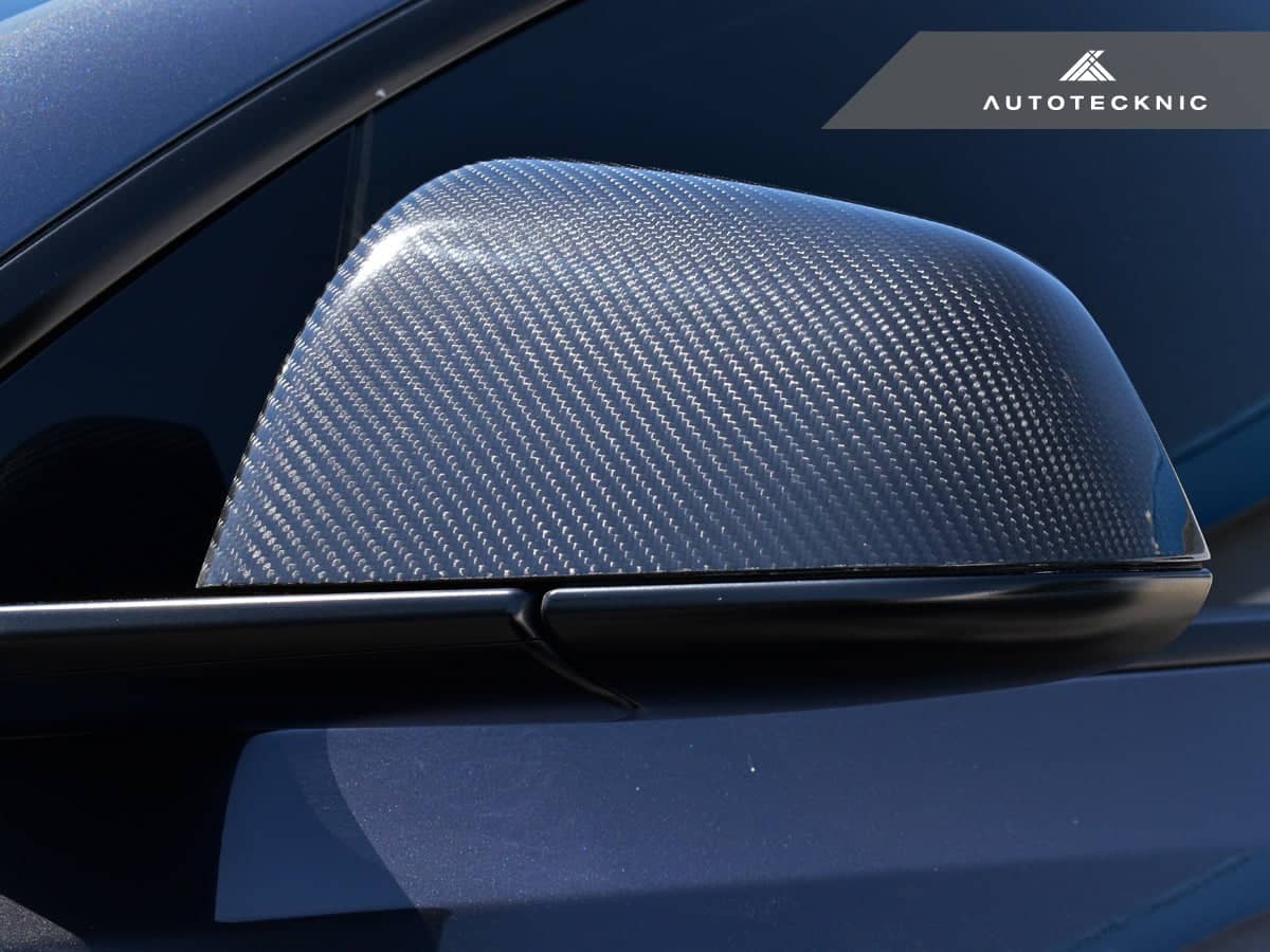 Kies-Motorsports AutoTecknic USA AutoTecknic Dry Carbon Fiber Mirror Covers - Tesla Model Y Tesla Model Y