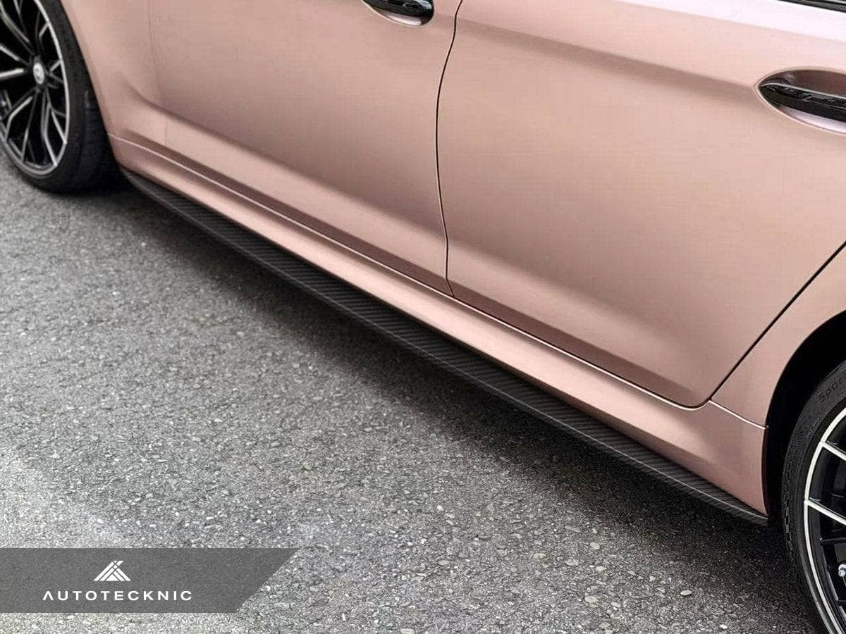Kies-Motorsports AutoTecknic USA AutoTecknic Dry Carbon Fiber Side Skirt Extension Set - F90 M5 | G30 5-Series