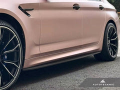 Kies-Motorsports AutoTecknic USA AutoTecknic Dry Carbon Fiber Side Skirt Extension Set - F90 M5 | G30 5-Series