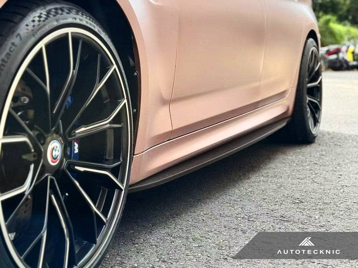 Kies-Motorsports AutoTecknic USA AutoTecknic Dry Carbon Fiber Side Skirt Extension Set - F90 M5 | G30 5-Series