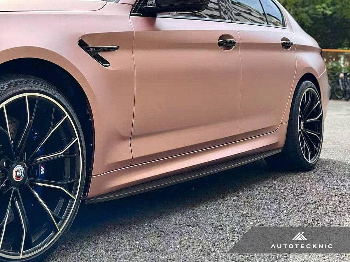 Kies-Motorsports AutoTecknic USA AutoTecknic Dry Carbon Fiber Side Skirt Extension Set - F90 M5 | G30 5-Series