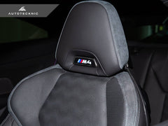 Kies-Motorsports AutoTecknic USA AutoTecknic Dry Carbon Front Seat Illuminated Emblem Surround Set - BMW M