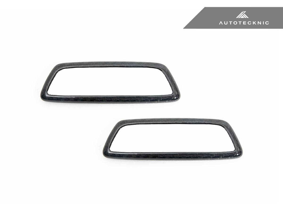 Kies-Motorsports AutoTecknic USA AutoTecknic Dry Carbon Front Seat Illuminated Emblem Surround Set - BMW M