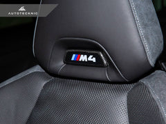 Kies-Motorsports AutoTecknic USA AutoTecknic Dry Carbon Front Seat Illuminated Emblem Surround Set - BMW M