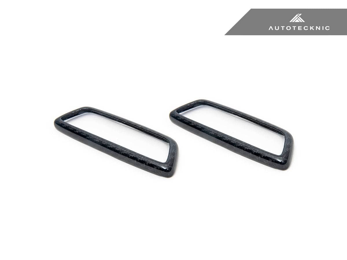 Kies-Motorsports AutoTecknic USA AutoTecknic Dry Carbon Front Seat Illuminated Emblem Surround Set - BMW M