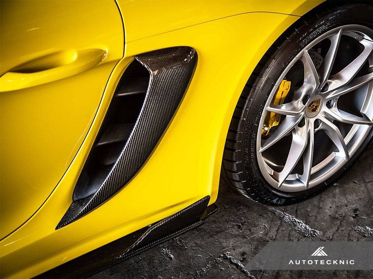 Kies-Motorsports AutoTecknic USA AutoTecknic Dry Carbon GT4 Style Side Intake Scoops - Porsche 718 Cayman | Boxster