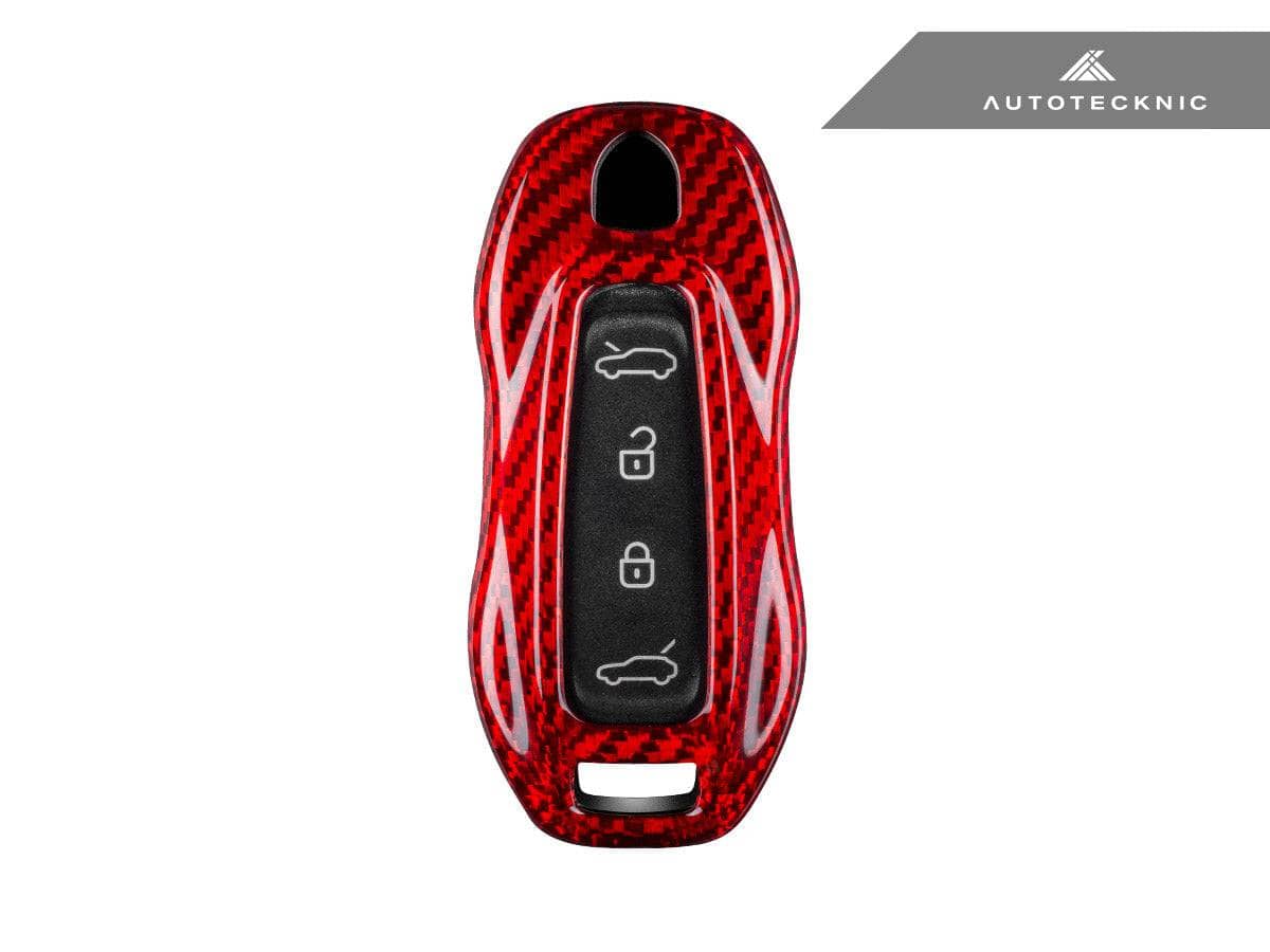 Kies-Motorsports AutoTecknic USA AutoTecknic Dry Carbon Key Remote Trim - Porsche Macan EV 2024-Up Macan EV 2024-Up / Red Fiber