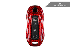 Kies-Motorsports AutoTecknic USA AutoTecknic Dry Carbon Key Remote Trim - Porsche Macan EV 2024-Up Macan EV 2024-Up / Red Fiber