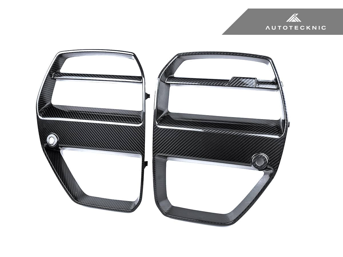 Kies-Motorsports AutoTecknic USA AutoTecknic Dry Carbon Motorsport V1 Front Grille Set - G80 M3 | G82/ G83 M4