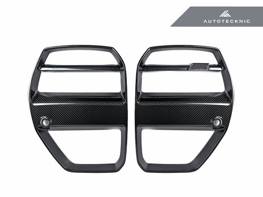 Kies-Motorsports AutoTecknic USA AutoTecknic Dry Carbon Motorsport V1 Front Grille Set - G80 M3 | G82/ G83 M4