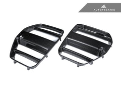 Kies-Motorsports AutoTecknic USA AutoTecknic Dry Carbon Podium V1 Front Grille Set - G80 M3 | G82/ G83 M4