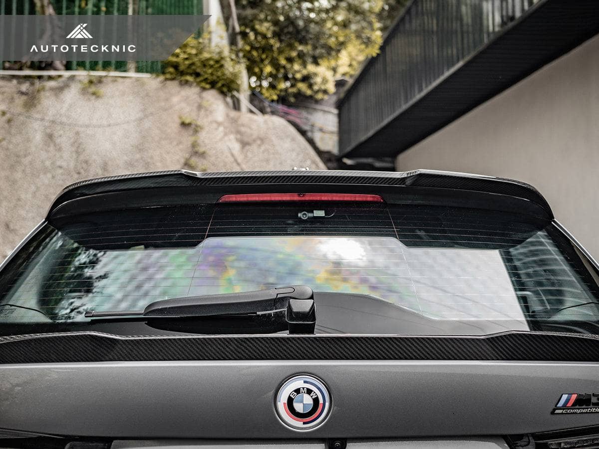 Kies-Motorsports AutoTecknic USA AutoTecknic Dry Carbon Roof Spoiler Add-On - G81 M3