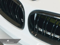 Kies-Motorsports AutoTecknic USA AutoTecknic Dual-Slats Carbon Fiber Front Grille Set - F87 M2 | F22 2-Series 2X2 Twill Weave
