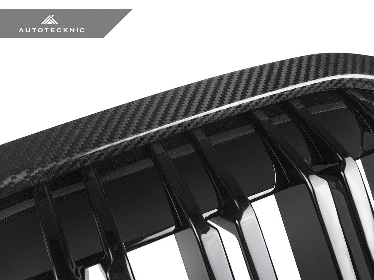 Kies-Motorsports AutoTecknic USA AutoTecknic Dual-Slats Dry Carbon Front Grille - G07 X7 Pre-LCI G07 X7 Pre-LCI (Pre-Updated Headlights) / Gloss Carbon Surrounds + Gloss Black Dual Center Slats