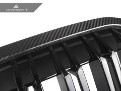 Kies-Motorsports AutoTecknic USA AutoTecknic Dual-Slats Dry Carbon Front Grille - G07 X7 Pre-LCI G07 X7 Pre-LCI (Pre-Updated Headlights) / Gloss Carbon Surrounds + Gloss Black Dual Center Slats
