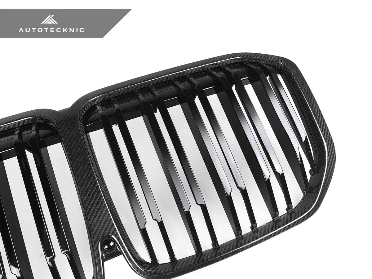 Kies-Motorsports AutoTecknic USA AutoTecknic Dual-Slats Dry Carbon Front Grille - G07 X7 Pre-LCI G07 X7 Pre-LCI (Pre-Updated Headlights) / Gloss Carbon Surrounds + Gloss Black Dual Center Slats