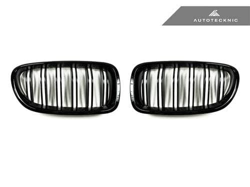 Kies-Motorsports AutoTecknic USA AutoTecknic Dual-Slats Gloss Black Front Grille Set - F10 5-Series | M5