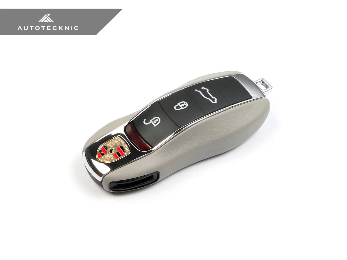 Kies-Motorsports AutoTecknic USA AutoTecknic Leather Key Remote Trim - Porsche G1 Key Remote Trim / Platinum Grey