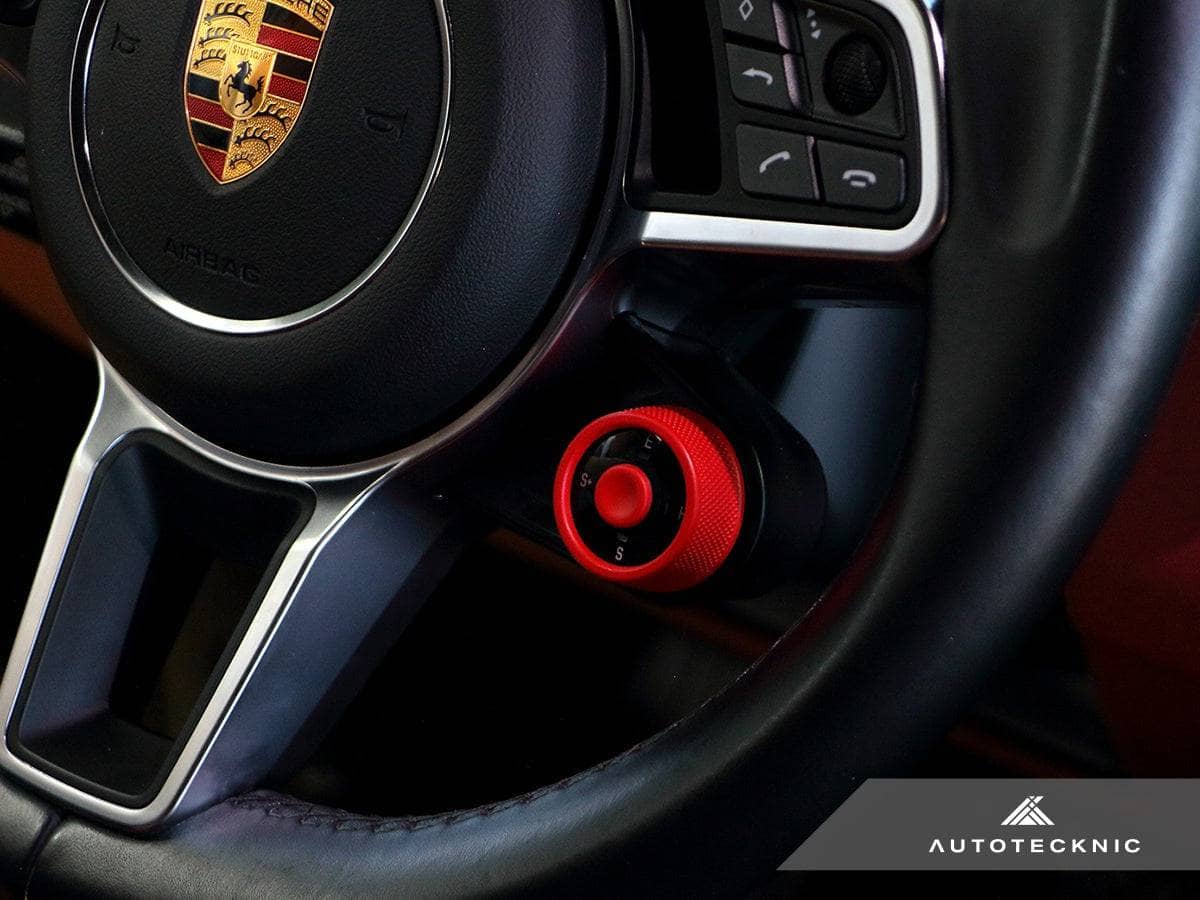 Kies-Motorsports AutoTecknic USA AutoTecknic Painted Drive Mode Selector Switch Dial - Porsche Guards Red / Cayenne 17-23 (9Y0) - Variant A