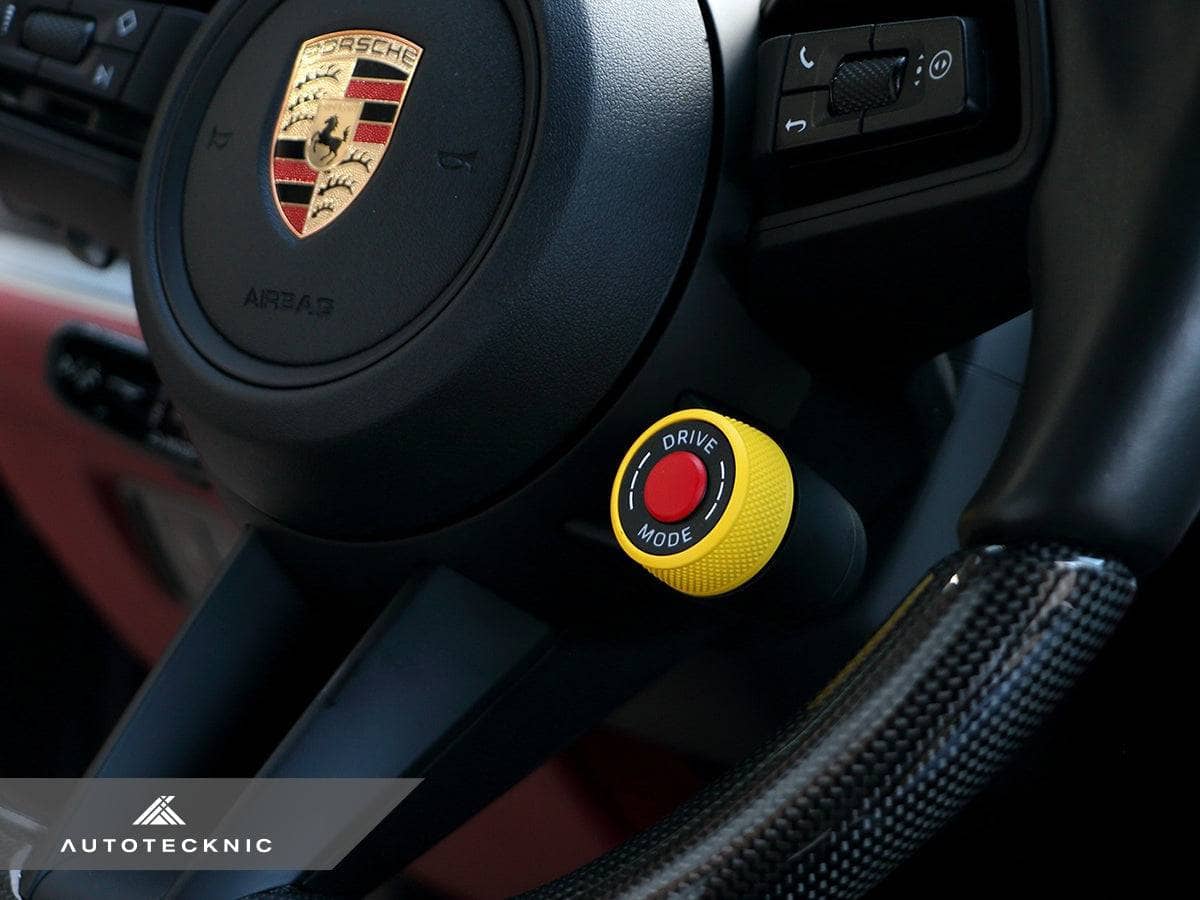 Kies-Motorsports AutoTecknic USA AutoTecknic Painted Drive Mode Selector Switch Dial - Porsche Racing Yellow / Cayenne 24-25 (9Y0.2) - Variant B