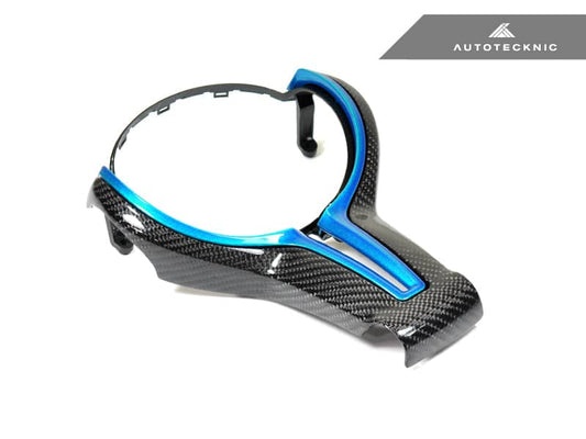 Kies-Motorsports AutoTecknic USA AutoTecknic Painted Steering Wheel Trim - F87 M2 | F80 M3 | F82/ F83 M4 | F10 M5 LCI | F06/ F12/ F13 M6 F87 M2 / Long Beach Blue / Yes - Add Carbon Fiber Trim Cover (ATK-BM-0283)