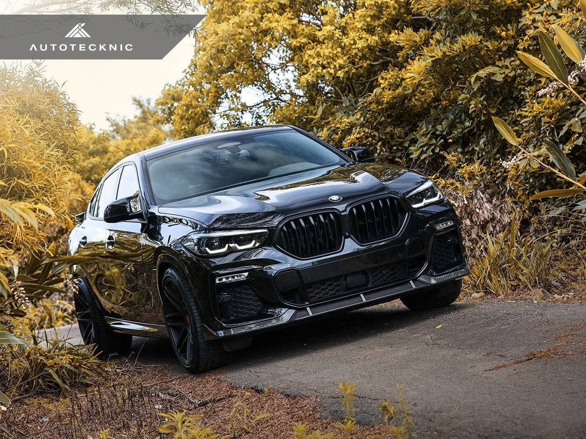 Kies-Motorsports AutoTecknic USA AutoTecknic Performance Dry Carbon Front Lip Set - G06 X6 M-Sport